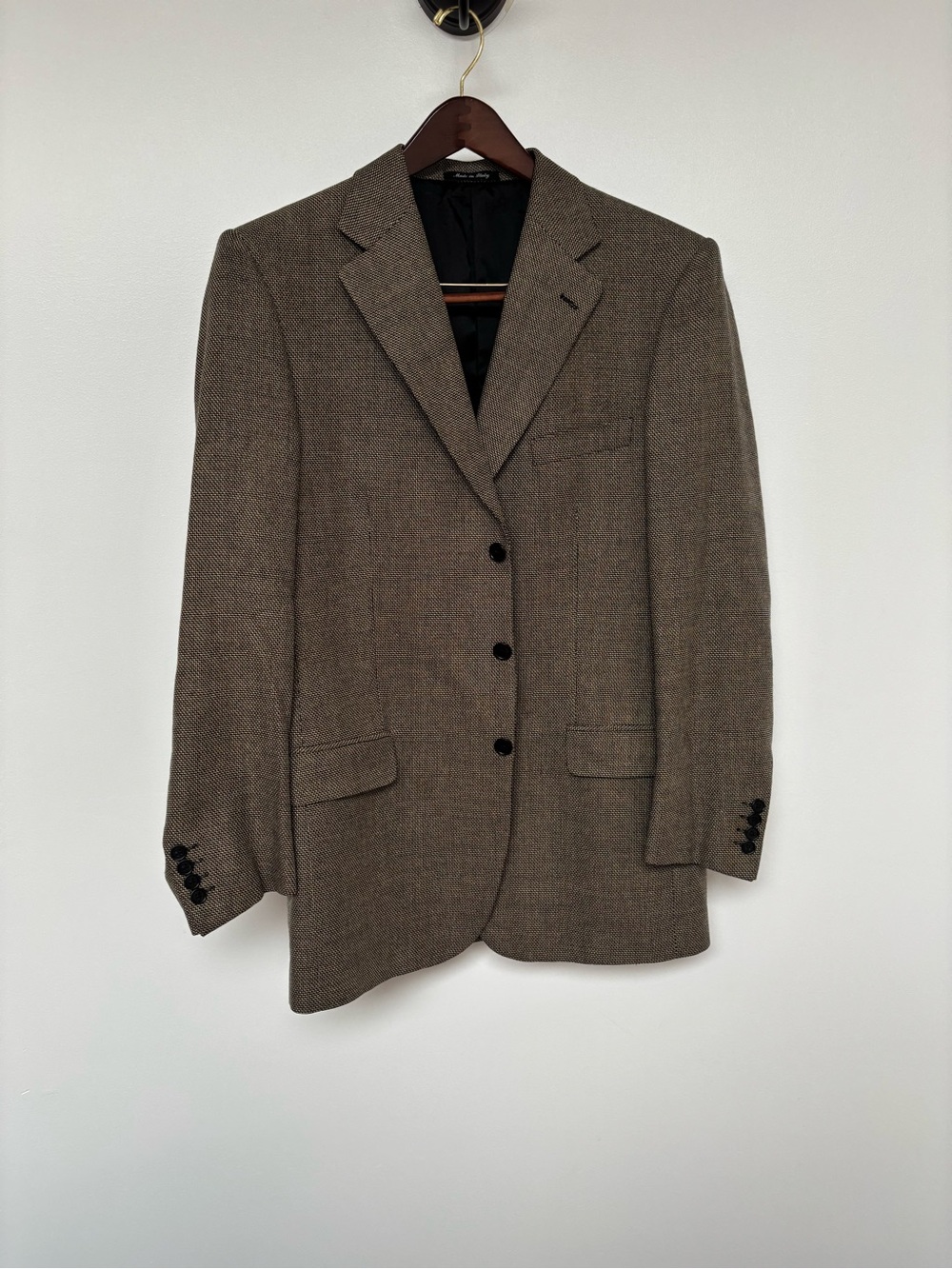 Barney’s New York Classic Brown Herringbone Men's Blazer